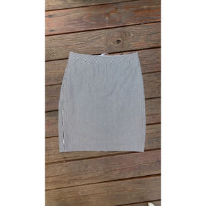 J.crew Womens Pencil Skirt Blue White Stripe Back Zip Lined 100% Cotton 8